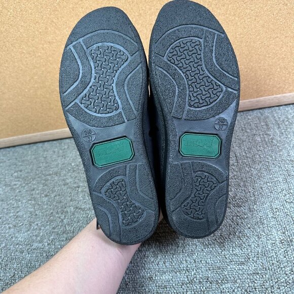 Tatami By Birkenstock Lace Front Open Toe Sandals Black Leather Size 6 / EU 37 - Picture 4 of 4